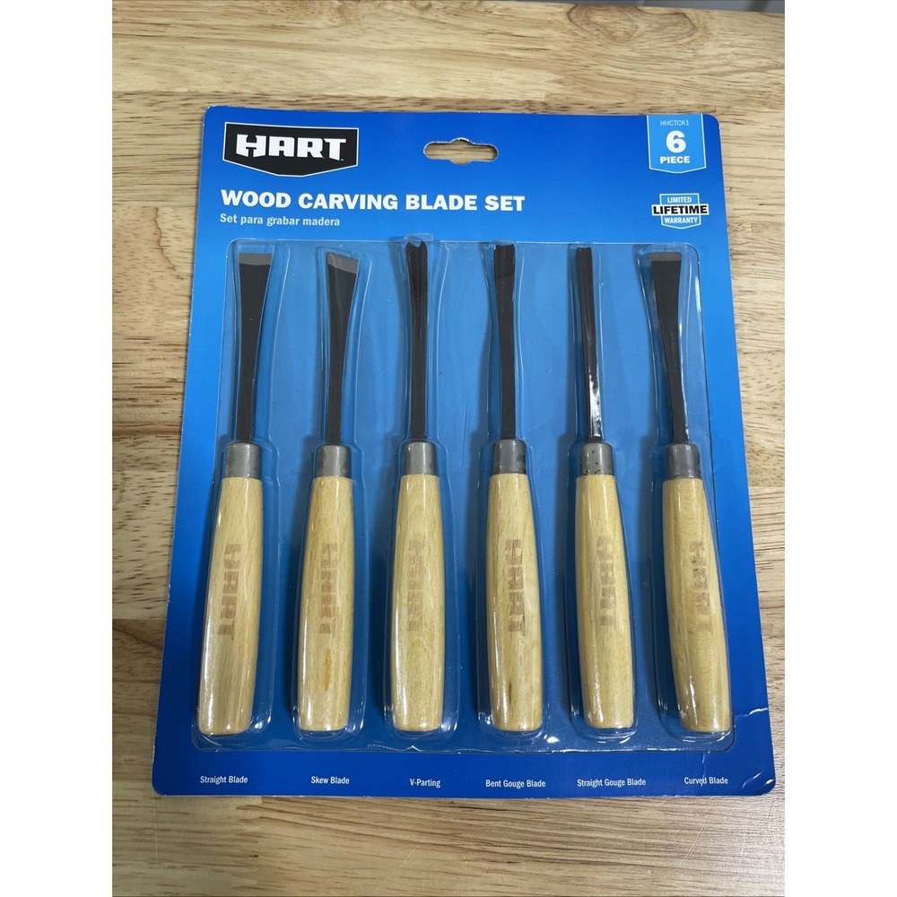 HART 6 piece Wood Carving Blade Set Tool Working
